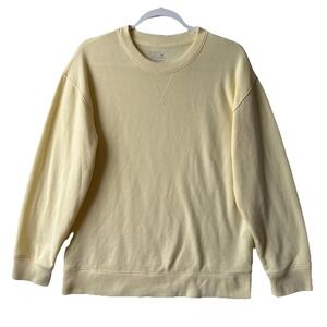 Time and Tru Tender Lemon Crewneck Soft Pullover Sweatshirt M Cozy Classic Sunny